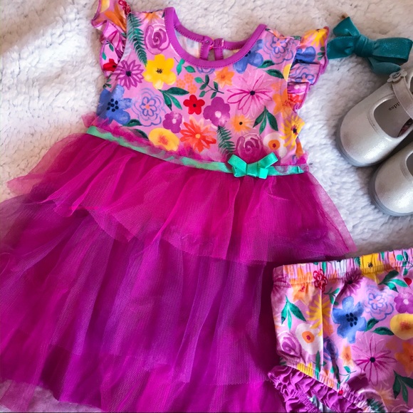 Matilda Jane Other - Matilda Janes Floral Print Tulle Dress Pink Teal